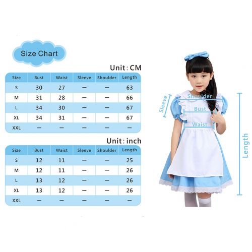  Amurleopard M&A Women Halloween Lolita Maid Costume Girl Cosplay Outfit Alices Adventures in Wonderland