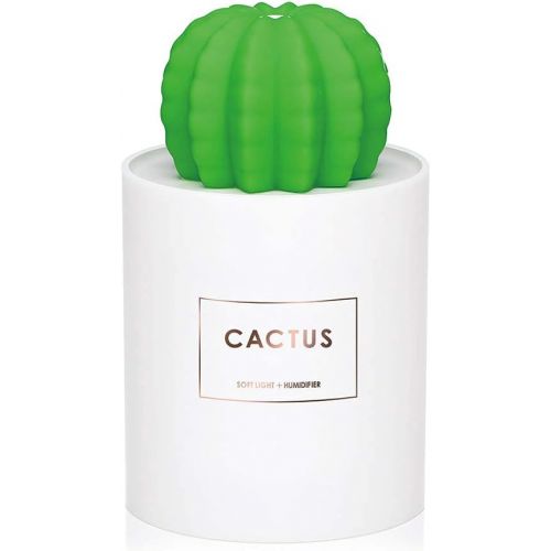  [아마존베스트]AmuseNd USB Cool Mist Humidifier with Night Light, Mini Size Cactus Humidifier for Bedroom Home Office Car 280ml 50ml/h with Timed auto shutdown