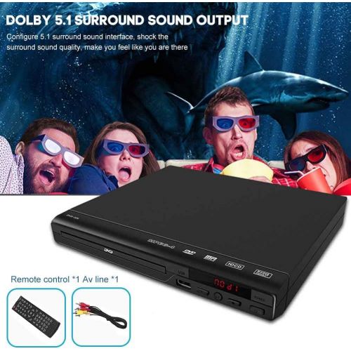  Amusingtao DVD Player for TV, HD DVD Player with HDMI & AV Cable, 1080P Full HD CD Player, Disc Player for Video & Media CD PAL/NTSC Compatible USB Compatible