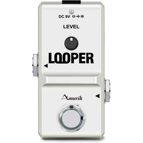  Amuzik Tiny Looper Effect Pedal Loop Pedal for Electric Guitar, Guitar Effects Pedal, 10 Minutes of Looping Unlimited Overdubs SD Card inside easy and quick