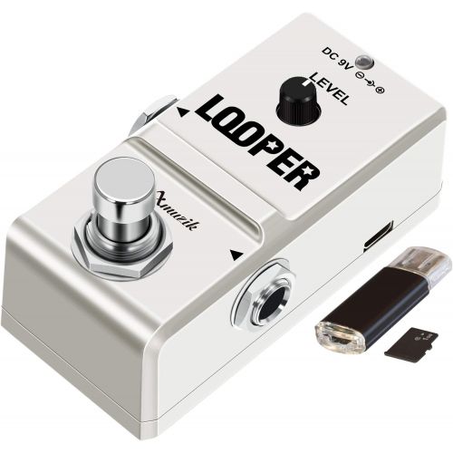  Amuzik Tiny Looper Effect Pedal Loop Pedal for Electric Guitar, Guitar Effects Pedal, 10 Minutes of Looping Unlimited Overdubs SD Card inside easy and quick