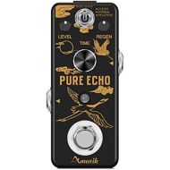 Amuzik Pure Echo Guitar Effect Pedal Analog Digital Delay Effects Pedals for Clear Normal Reverse 3 Modes with Ture Bypass Mini Size