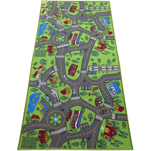  [아마존베스트]Amy & Delle Kids Carpet Playmat City Life Extra Large Learn Have Fun Safe, Childrens Educational, Road Traffic System, Multi Color Activity Centerpiece Play Mat! Great For Playing With Cars Fo