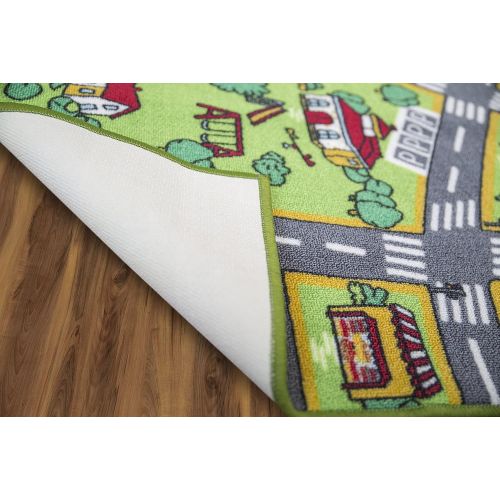  [아마존베스트]Amy & Delle Kids Carpet Playmat City Life Extra Large Learn Have Fun Safe, Childrens Educational, Road Traffic System, Multi Color Activity Centerpiece Play Mat! Great For Playing With Cars Fo