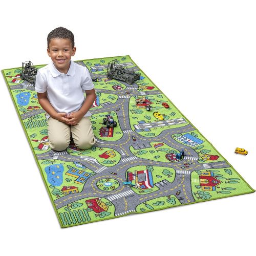  [아마존베스트]Amy & Delle Kids Carpet Playmat City Life Extra Large Learn Have Fun Safe, Childrens Educational, Road Traffic System, Multi Color Activity Centerpiece Play Mat! Great For Playing With Cars Fo