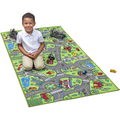  [아마존베스트]Kids Carpet Playmat City Life Extra Large - Learn & Have Fun Safe, Childrens Educational, Road Traffic System, Multi Color Activity Centerp Play Mat! Great For Playing With Cars Fo