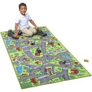 [아마존베스트]Kids Carpet Extra Large 80 x 40 Playmat City Life - Learn & Have Fun Safe! Childrens Educational, Road Traffic System, Multi Color, Play Mat Rug Great for Playing with Cars, Bedroo