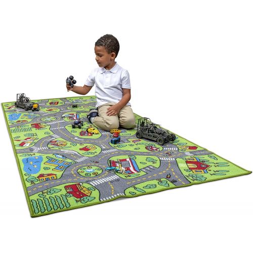  [아마존베스트]Kids Carpet Extra Large 80 x 40 Playmat City Life - Learn & Have Fun Safe! Childrens Educational, Road Traffic System, Multi Color, Play Mat Rug Great for Playing with Cars, Bedroo