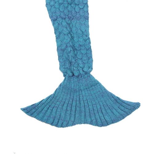  [아마존베스트]Mermaid Tail Blanket, Amyhomie Mermaid Blanket Adult Mermaid Tail Blanket, Crotchet Kids Mermaid Tail Blanket for Girls (Light-ScaleBlue, Adults)