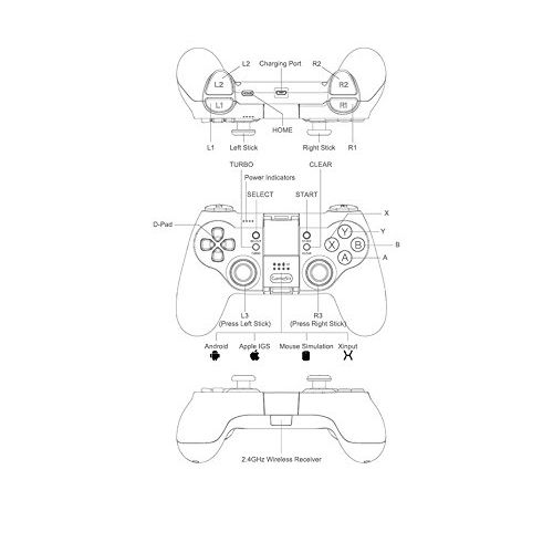  Amyove Drone Remote Controller Game Sir T1d Remote Controller Joystick for DJI Tello Drone ios7.0+ Android 4.0+ Best Gift for Kids