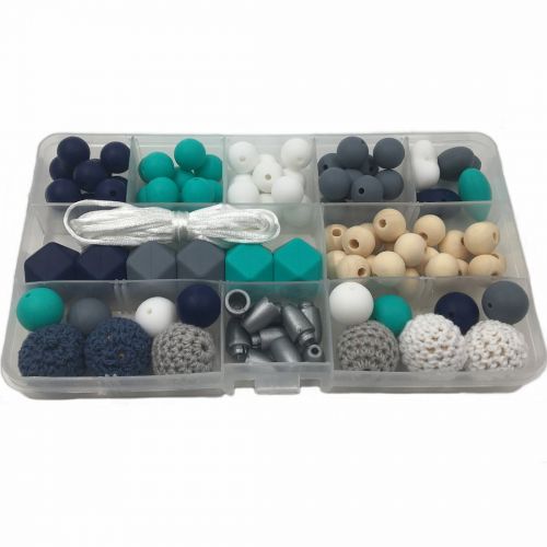  Amyster 2 Boxes Baby Teether Toys Silicone Teething Pacifier Clip Kit Geometric Hexagon Silicone...