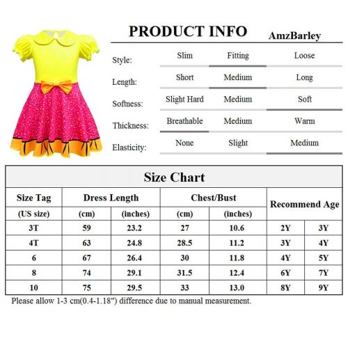  AmzBarley Girls Fancy Party Dress Up Cosplay Role Play Birthday Princess Costume Outfits Age 2-9 Years