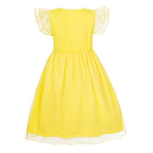  AmzBarley Princess Belle Costume for Girls Fancy Party Deluxe Beauty Kids Dress up Outfits