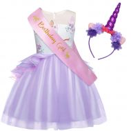 AmzBarley Girls Unicorn Costume Princess Birthday Fancy Party Tutu Dress Up Holiday Outfits
