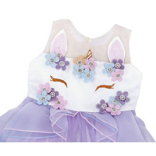  AmzBarley Girls Unicorn Costume Princess Birthday Fancy Party Tutu Dress Up Holiday Outfits