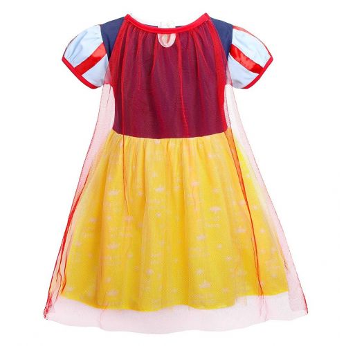  AmzBarley Girls Snow White Princess Dress up for Birthday Party Fancy Dress Holiday Costumes with Accessories 1-9 Years