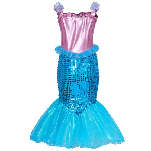  AmzBarley Princess Mermaid Costume for Girls Fancy Party Sequins Dress