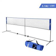 Amzdeal amzdeal Badminton Net 17ft Height Adjustable Portable Tennis Volleyball Net for Indoor Outdoor Use with Stand/Frame