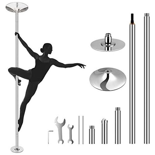  Amzdeal amzdeal Stripper Pole Upgraded Fitness Pole Spinning Dancing Pole Portable Removable 45mm Pole Kit for Exercise Loss Weight Home Gym