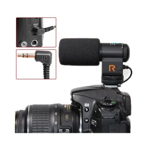  Amzer Mic-109 Directional Stereo Microphone with 90120 Degrees Pickup Switching Mode for DSLR & DV Camcorder(Black)