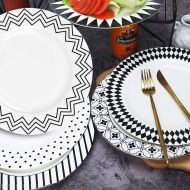 [아마존핫딜][아마존 핫딜] AnBnCn Porcelain Dinner Plates -10 Inch,Set of 6,Round Serving Plate Set, 6 Different Motifs