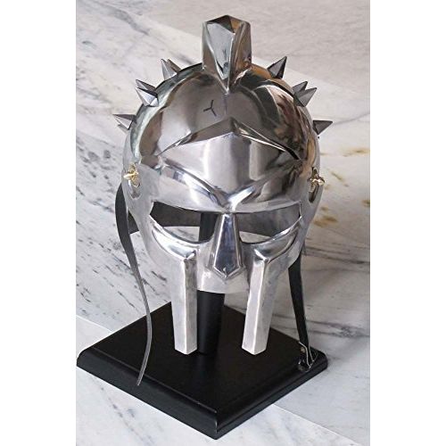  AnNafi Mens Gladiator Maximus Arena Helmet | Wearable Medieval Helmet Full Size |Halloween Party Costumes | LARP Clothings Movie Dresses w Inner Liner
