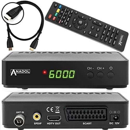  Anadol HD 202c Digital Full HD Cable Receiver for Digital Cable incl. HDMI Cable (HDTV, DVB C/C2, HDMI, SCART, Media Player, USB 2.0, 1080p) [Automatic Installation] Black