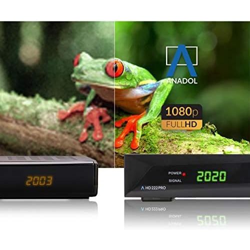  Anadol HD 222 Pro Satellite Receiver Digital for Satellite Dish with AAC LC Audio, PVR Recording Function & Timeshift UniCable, HDMI HDTV Scart, Astra Hotbird Presorted + HDM