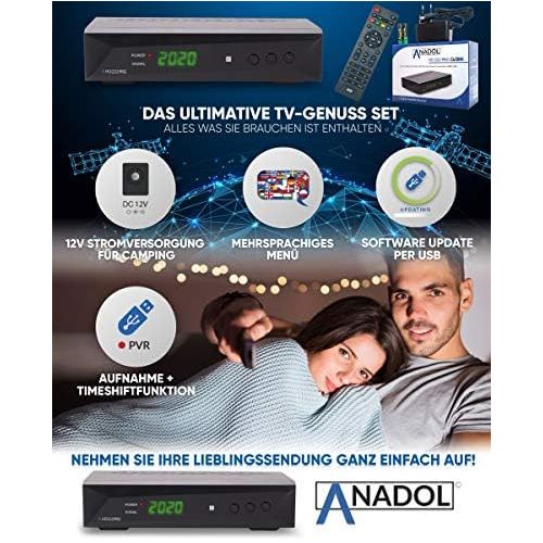  Anadol HD 222 Pro Satellite Receiver Digital for Satellite Dish with AAC LC Audio, PVR Recording Function & Timeshift UniCable, HDMI HDTV Scart, Astra Hotbird Presorted + HDM