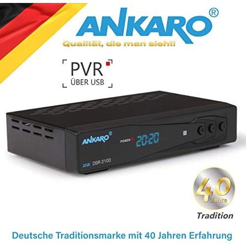  Anadol Ankaro 2100 DSR HD Satellite Receiver with PVR Recording Function & AAC LC Audio Enabled, UNICABLE, HDMI, USB Media Player, DVBS2 Receiver for Satellite Satellites, Astra Hotbird P