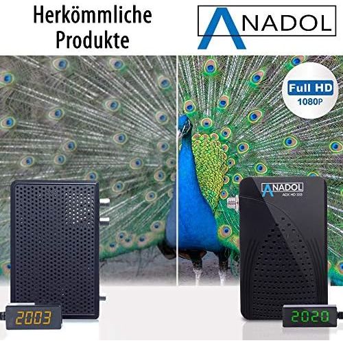  Anadol HD 333 Mini Satellite Receiver with AAC LC Audio, Full HD TV, Digital, for Satellite Satellite, Small, HDMI SCART, Astra Hotbird Tuerksat Pre Sorted, 12 V Camping