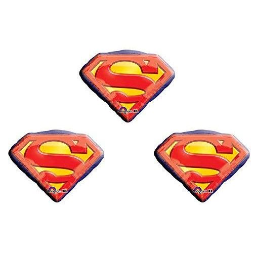  Anagram 26 Inch Superman Emblem Foil Balloons Package of 3 Balloons