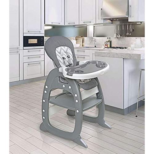  Anah Portable High Chair for Travel, Fold Up High Chair with Tray, Gray