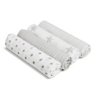 Anais aden + anais 4 Pack Swaddle Blankets, 47x47, Dusty Gray - 100% Cotton