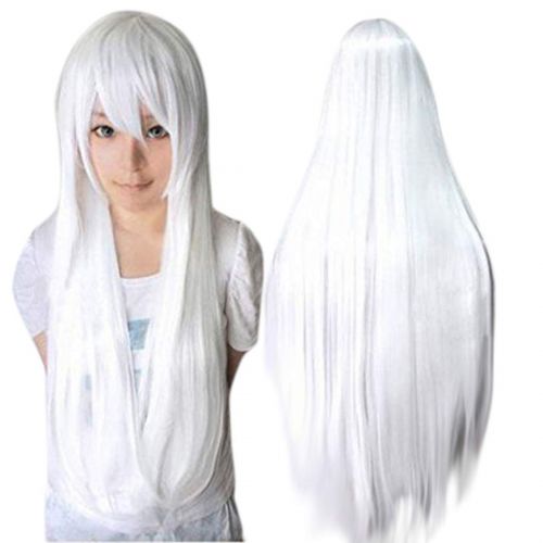  Anangel Anogol Vocaloid 32inches Long Straight Wigs Lolita White Cosplay Wig