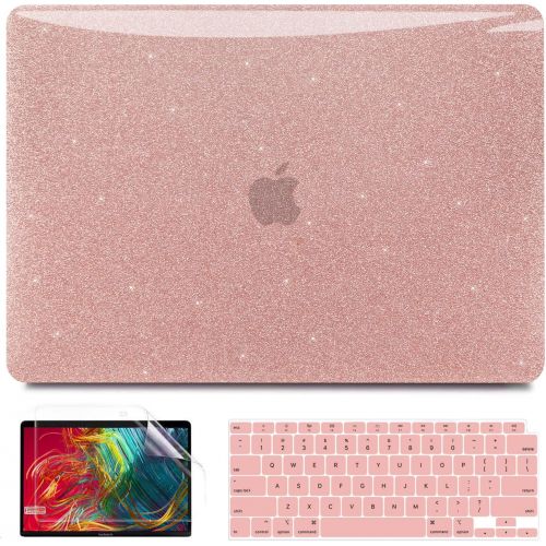  [아마존베스트]MacBook Air 13 Inch Case 2020 2019 2018 Release A2337 M1 A2179 A1932, Anban Glitter Bling Smooth Protective Laptop Shell Slim Cover with Keyboard Cover for Mac Air 13 with Retina D