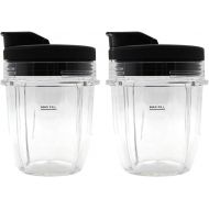 Anbige 2 Packs Replacement Parts Cup with lid, Compatible with Nutri Ninja Blenders BL480 BL482 BL642 NN102 BL682 BL450 BL2013 (2 12oz cup with lid)