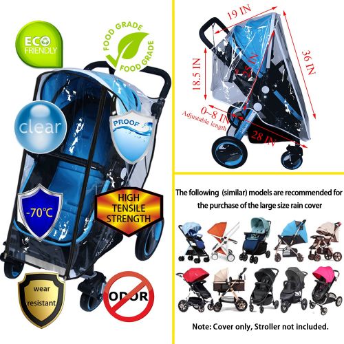  AncBace Baby Stroller Rain Cover Weather Shield Accessories Universal Size Protect from Rain Wind Snow...