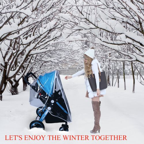  AncBace Baby Stroller Rain Cover Weather Shield Accessories Universal Size Protect from Rain Wind Snow...