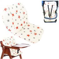 [아마존베스트]Ancho Baby Stroller/Highchair/Car Seat Cushion Protective Film Breathable high Chair pad (Double Star)