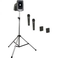 Anchor Audio MEGA-BP4-HHBB MegaVox 2 PA with Stand, and Four Wireless Handheld/Bodypack Lapel/Headset Mics Kit