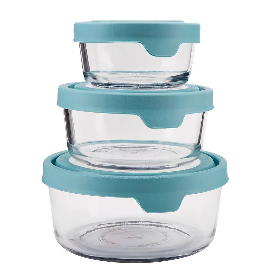 Anchor Hocking True Seal 6-Piece Food Storage Set in Mineral Blue