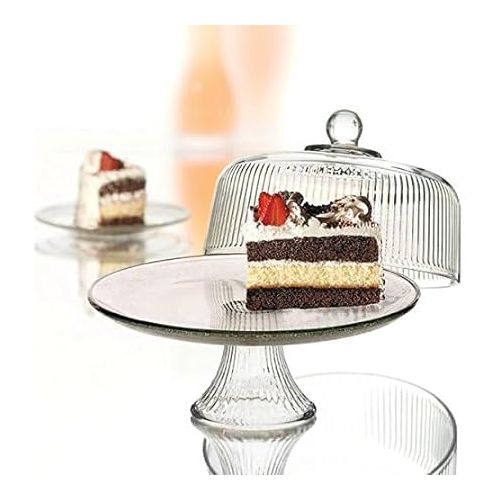  Anchor Hocking Monaco Cake Set, STD, Crystal