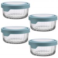 Anchor Hocking8pc 4-Cup Round Glass True Seal Food Storage Containers Lids Set