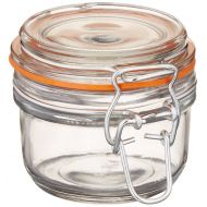 Anchor Hocking 5.4-Ounce Mini Glass Jar with Hermes Clamp Top Lid, Set of 12