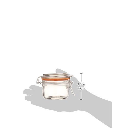  Anchor Hocking 5.4-Ounce Mini Glass Jar with Hermes Clamp Top Lid, Set of 12