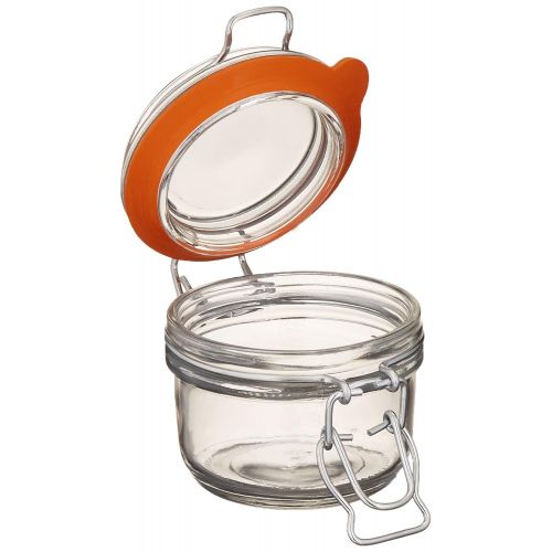  Anchor Hocking 5.4-Ounce Mini Glass Jar with Hermes Clamp Top Lid, Set of 12