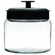 Anchor Hocking Montana Glass Jars with Fresh Sealed Lids, Black Metal, 64 oz (Set of 2)