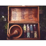 /AncientHeartsShop Witch Box - Herb Witch Box - Mix your own blends - Pagan - Runes - wooden Box