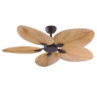 Andersonlight Palm 52-Inch Tropical Ceiling Fan, Five Palm Leaf Blades, Damp Rated, Bronze